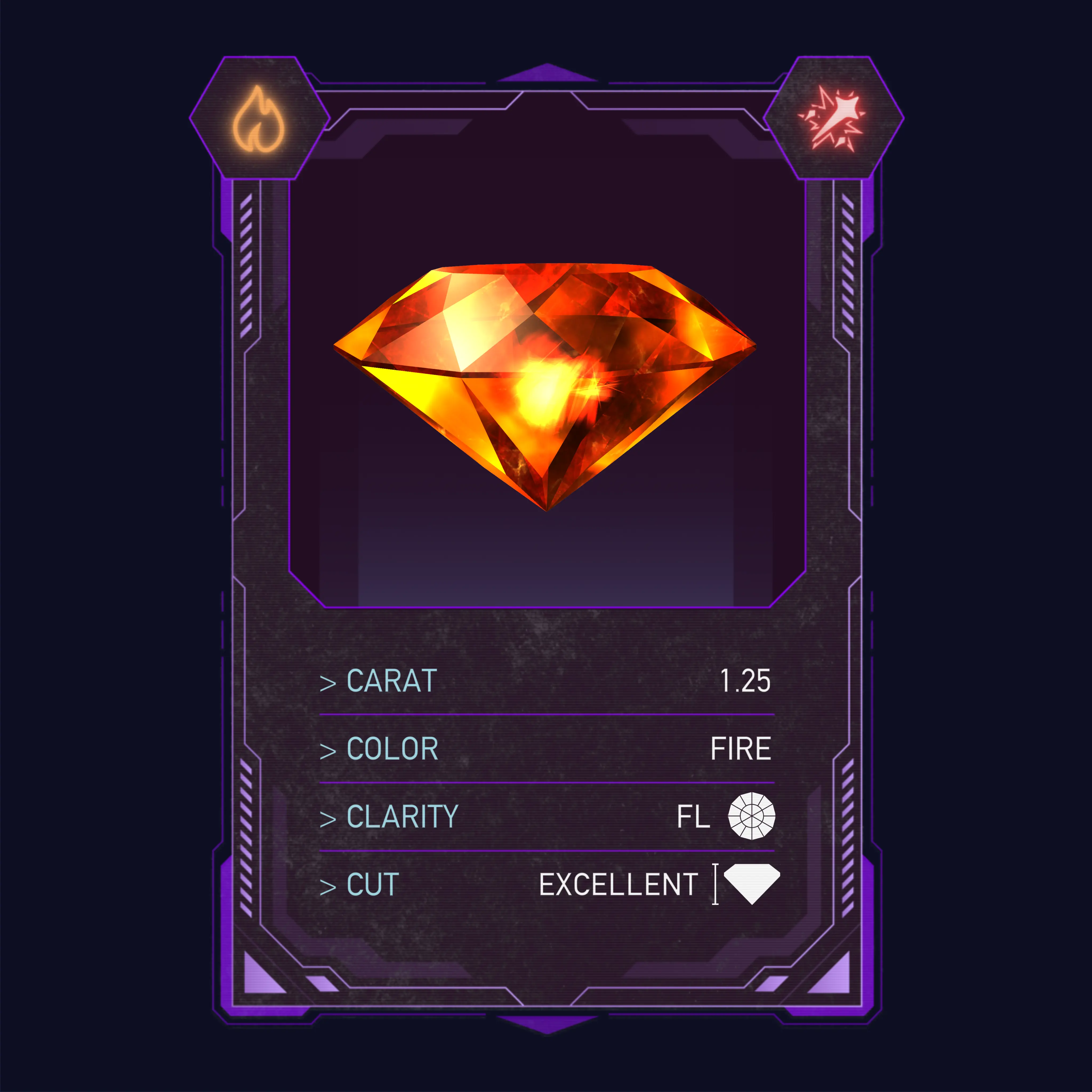 Fire Round Gem